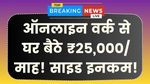 Side Income: ऑनलाइन वर्क! घर बैठे हर महीने कमाएं ₹25,000, कामकाज के साथ होगी साइड इनकम