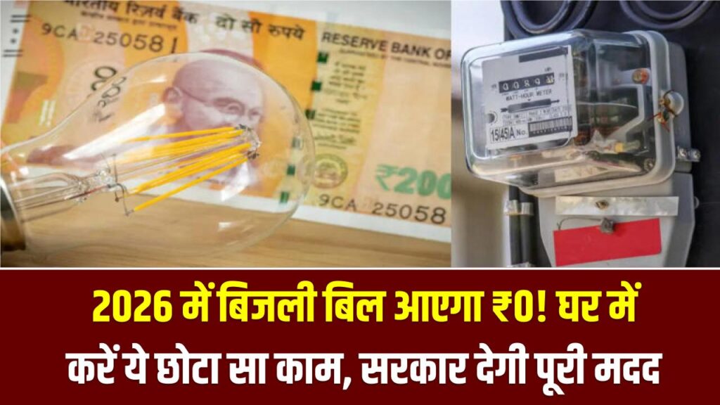 Zero Electricity Bill Plan: 2026 में बिजली बिल आएगा ₹0! घर में करें ये छोटा सा काम, सरकार देगी पूरी मदद