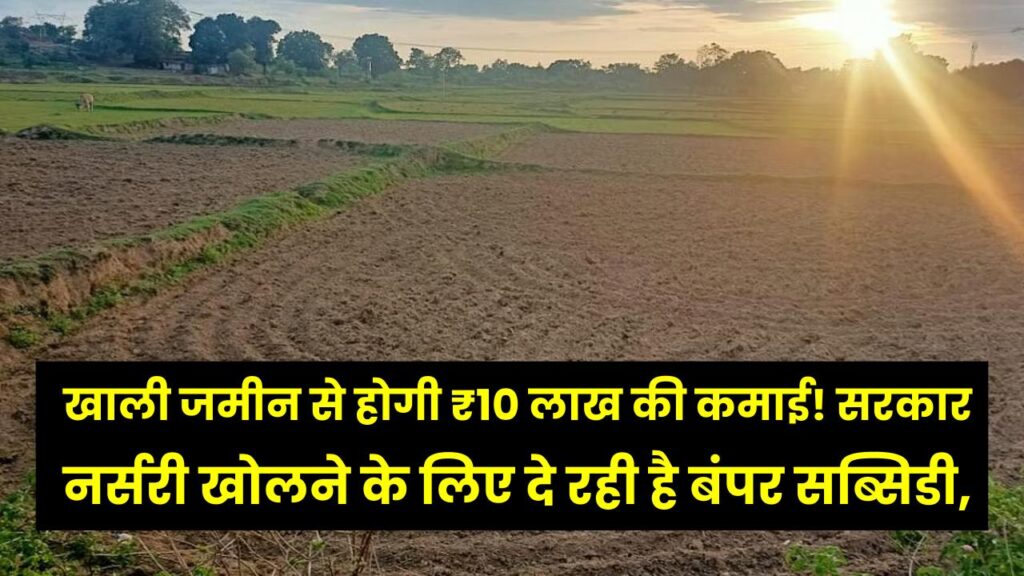 खाली जमीन से होगी ₹10 लाख की कमाई! सरकार नर्सरी खोलने के लिए दे रही है बंपर सब्सिडी, जानें कैसे शुरू करें खुद का बिजनेस।