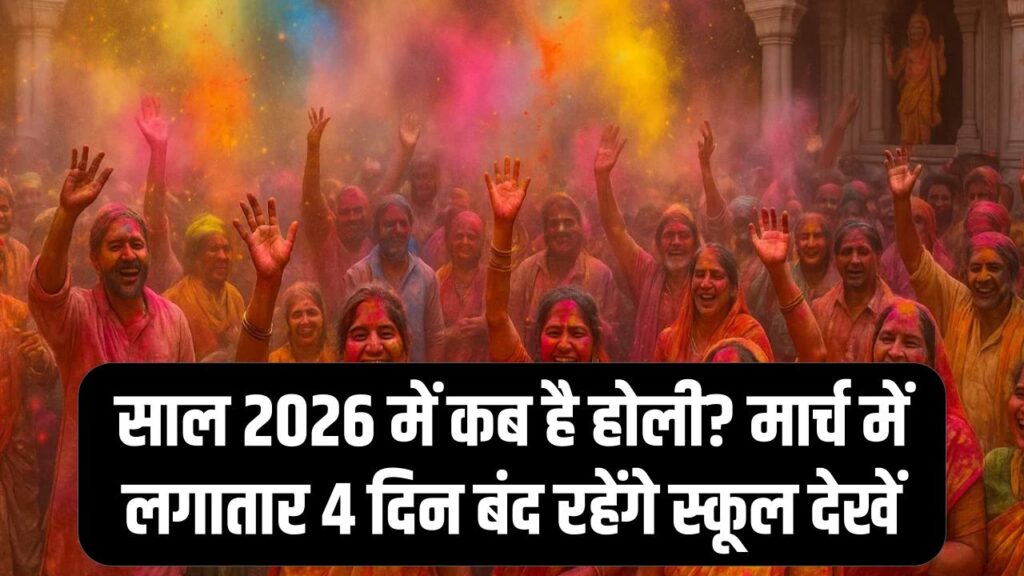 Holi 2026 Holiday: साल 2026 में कब है होली? मार्च में लगातार 4 दिन बंद रहेंगे स्कूल! देखें राज्यों की छुट्टियों की पूरी लिस्ट।